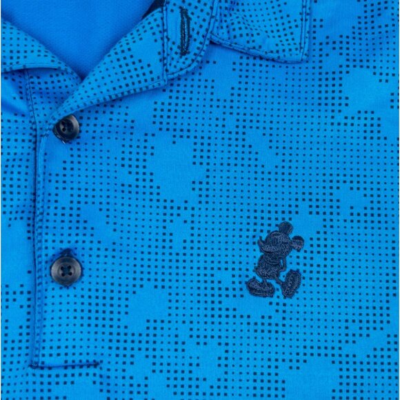 Disney Nike Golf Polo Men's Small Mickey Mouse Dot Camo Dri-Fit Wicking Blue - Picture 10 of 15